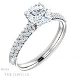Round Cut Forever One Moissanite Engagement Ring #GTJ975-round-fo-w 4 Round Cut Forever One Moissanite Engagement Ring #GTJ975-round-fo-w