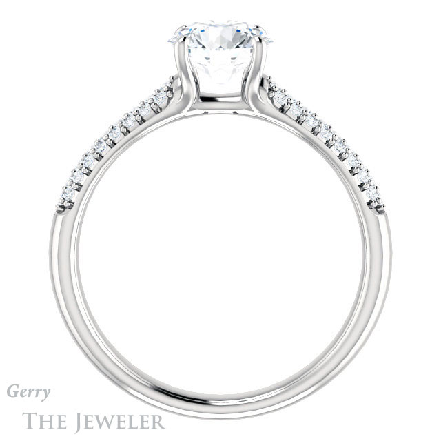 Round Cut Forever One Moissanite Engagement Ring #GTJ975-round-fo-w 2 Round Cut Forever One Moissanite Engagement Ring #GTJ975-round-fo-w