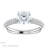 Round Cut Forever One Moissanite Engagement Ring #GTJ975-round-fo-w 1 Round Cut Forever One Moissanite Engagement Ring #GTJ975-round-fo-w