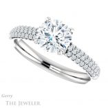 Round Cut Forever One Moissanite Engagement Ring #GTJ975-round-fo-w 5 Round Cut Forever One Moissanite Engagement Ring #GTJ975-round-fo-w