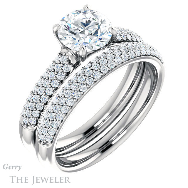 Round Cut Forever One Moissanite Engagement Ring #GTJ975-round-fo-w 6 Round Cut Forever One Moissanite Engagement Ring #GTJ975-round-fo-w