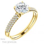 Round Cut Forever One Moissanite Engagement Ring #GTJ975-round-fo-y