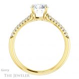 Round Cut Forever One Moissanite Engagement Ring #GTJ975-round-fo-y