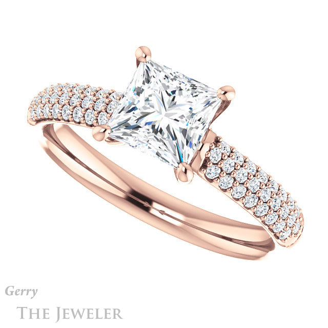 Princess Cut Forever One Moissanite Engagement Ring #GTJ975-square-fo-r 5 Princess Cut Forever One Moissanite Engagement Ring #GTJ975-square-fo-r