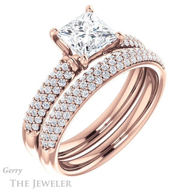 Princess Cut Forever One Moissanite Engagement Ring #GTJ975-square-fo-r 6 Princess Cut Forever One Moissanite Engagement Ring #GTJ975-square-fo-r
