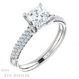 Princess Cut Forever One Moissanite Engagement Ring #GTJ975-square-fo-w 4 Princess Cut Forever One Moissanite Engagement Ring #GTJ975-square-fo-w