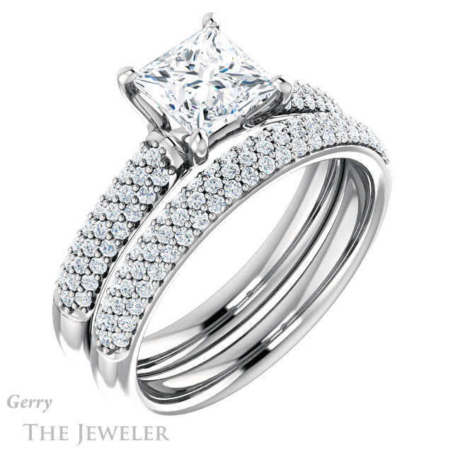Princess Cut Forever One Moissanite Engagement Ring #GTJ975-square-fo-w 6 Princess Cut Forever One Moissanite Engagement Ring #GTJ975-square-fo-w