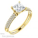 Princess Cut Forever One Moissanite Engagement Ring #GTJ975-square-fo-y