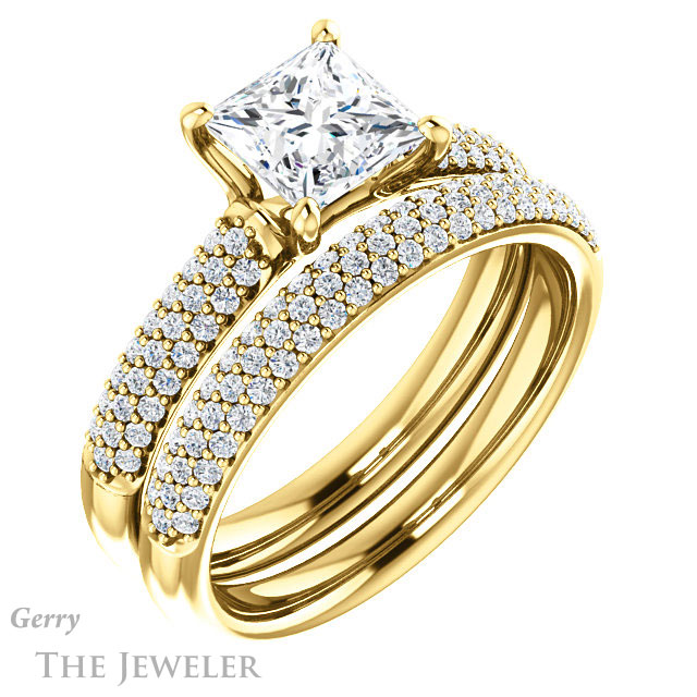 Princess Cut Forever One Moissanite Engagement Ring #GTJ975-square-fo-y