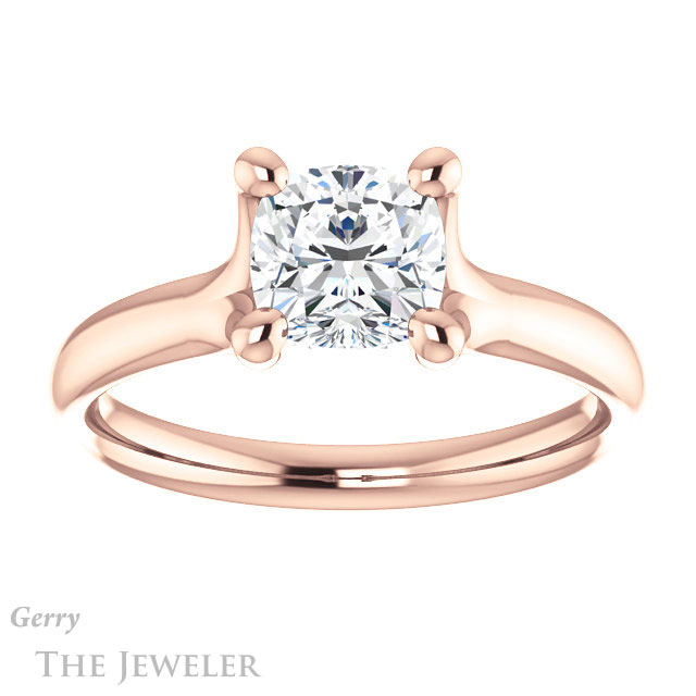 Cushion Cut Forever One Moissanite Engagement Ring #GTJ976-cushion-fo-r