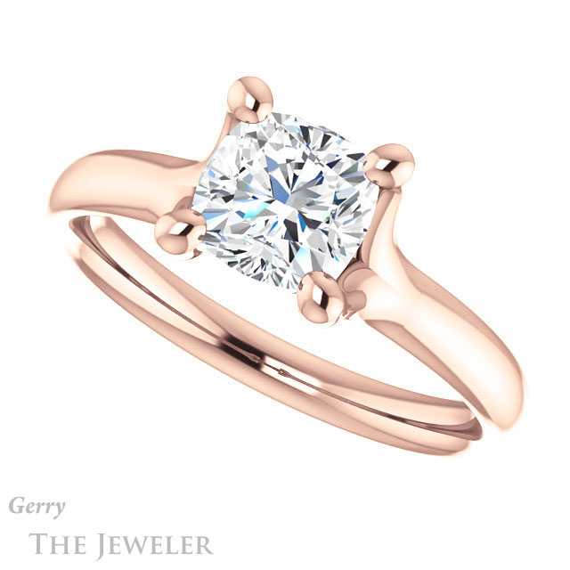 Cushion Cut Forever One Moissanite Engagement Ring #GTJ976-cushion-fo-r
