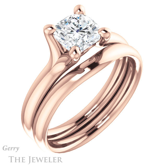 Cushion Cut Forever One Moissanite Engagement Ring #GTJ976-cushion-fo-r