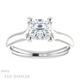 Cushion Cut Forever One Moissanite Engagement Ring #GTJ976-cushion-fo-w 1 Cushion Cut Forever One Moissanite Engagement Ring #GTJ976-cushion-fo-w