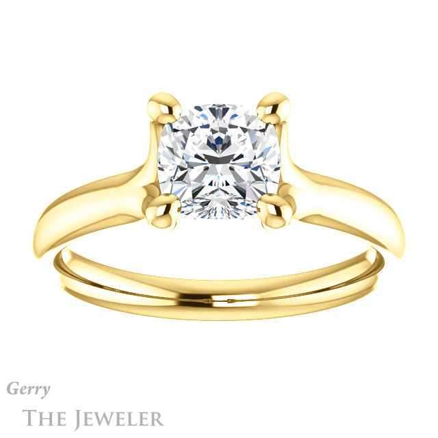 Cushion Cut Forever One Moissanite Engagement Ring #GTJ976-cushion-fo-y