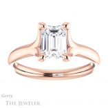Emerald Cut Forever One Moissanite Engagement Ring #GTJ976-emerald-fb-r 1 Emerald Cut Forever Brilliant Moissanite Engagement Ring #GTJ976-emerald-fb-r