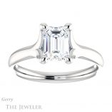 Emerald Cut Forever Brilliant Moissanite Engagement Ring #GTJ976-emerald-fb-w