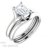 Emerald Cut Forever Brilliant Moissanite Engagement Ring #GTJ976-emerald-fb-w