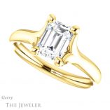 Emerald Cut Forever One Moissanite Engagement Ring #GTJ976-emerald-fb-y 5 Emerald Cut Forever Brilliant Moissanite Engagement Ring #GTJ976-emerald-fb-y