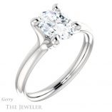 Oval Shaped Forever One Moissanite Engagement Ring #GTJ976-oval-fo-w 4 Oval Shaped Forever One Moissanite Engagement Ring #GTJ976-oval-fo-w