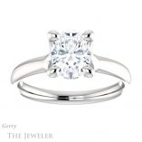 Oval Shaped Forever One Moissanite Engagement Ring #GTJ976-oval-fo-w 1 Oval Shaped Forever One Moissanite Engagement Ring #GTJ976-oval-fo-w