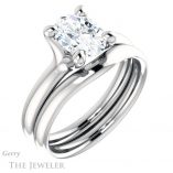 Oval Shaped Forever One Moissanite Engagement Ring #GTJ976-oval-fo-w 6 Oval Shaped Forever One Moissanite Engagement Ring #GTJ976-oval-fo-w