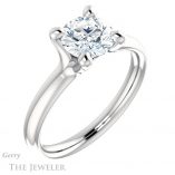 Round Cut Forever One Moissanite Engagement Ring #GTJ976-round-fo-w