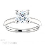Round Cut Forever One Moissanite Engagement Ring #GTJ976-round-fo-w