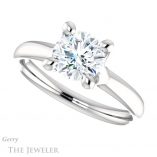 Round Cut Forever One Moissanite Engagement Ring #GTJ976-round-fo-w