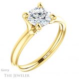 Round Cut Forever One Moissanite Engagement Ring #GTJ976-round-fo-y 4 Round Cut Forever One Moissanite Engagement Ring #GTJ976-round-fo-y