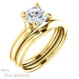 Round Cut Forever One Moissanite Engagement Ring #GTJ976-round-fo-y 6 Round Cut Forever One Moissanite Engagement Ring #GTJ976-round-fo-y