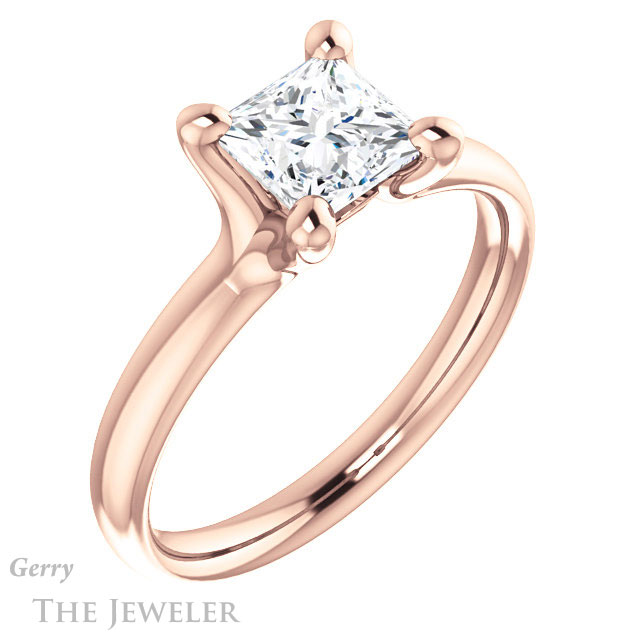 Princess Cut Forever One Moissanite Engagement Ring #GTJ976-square-fo-r 4 Princess Cut Forever One Moissanite Engagement Ring #GTJ976-square-fo-r