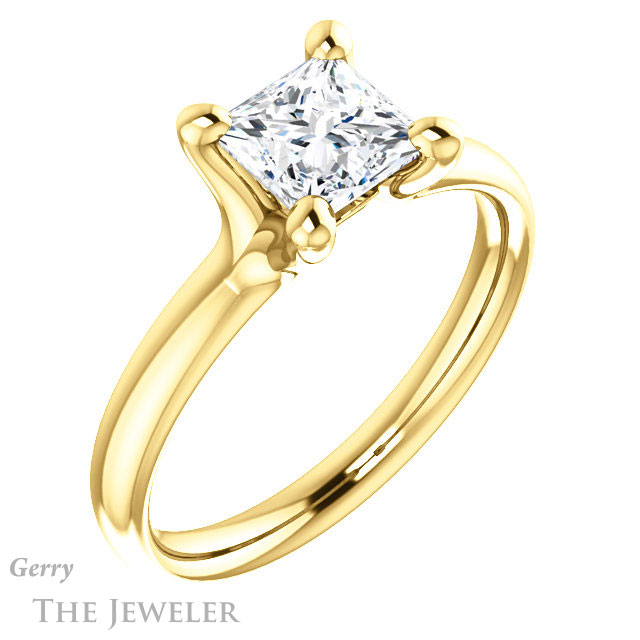 Princess Cut Forever One Moissanite Engagement Ring #GTJ976-square-fo-y 4 Princess Cut Forever One Moissanite Engagement Ring #GTJ976-square-fo-y