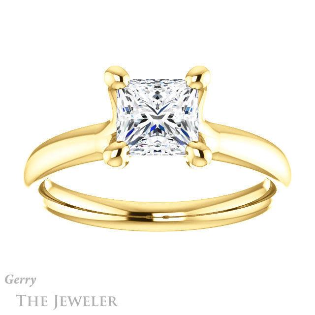 Princess Cut Forever One Moissanite Engagement Ring #GTJ976-square-fo-y 1 Princess Cut Forever One Moissanite Engagement Ring #GTJ976-square-fo-y