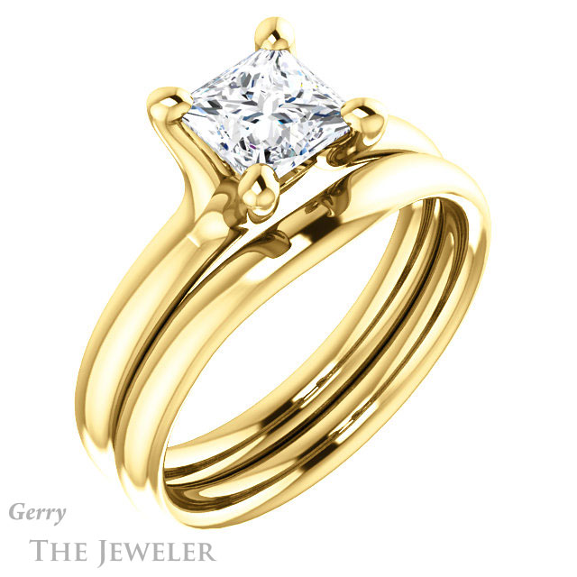 Princess Cut Forever One Moissanite Engagement Ring #GTJ976-square-fo-y 6 Princess Cut Forever One Moissanite Engagement Ring #GTJ976-square-fo-y