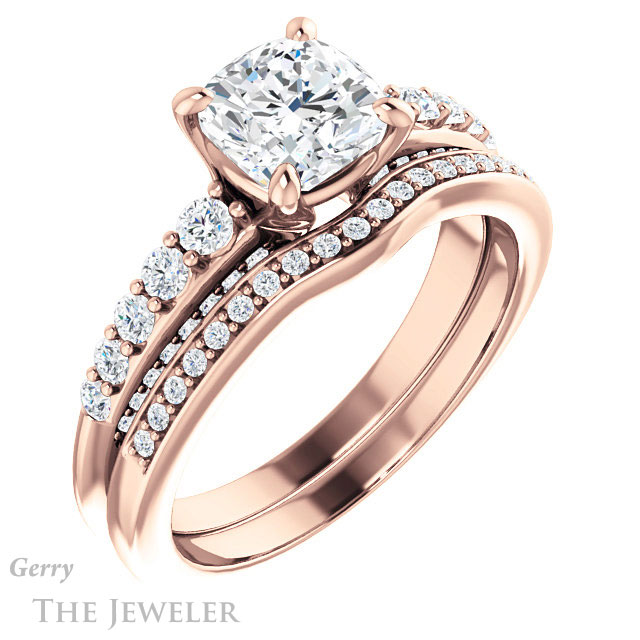 Cushion Cut Forever One Moissanite Engagement Ring #GTJ977-cushion-fo-r 6 Cushion Cut Forever One Moissanite Engagement Ring #GTJ977-cushion-fo-r