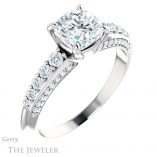 Cushion Cut Forever One Moissanite Engagement Ring #GTJ977-cushion-fo-w 4 Cushion Cut Forever One Moissanite Engagement Ring #GTJ977-cushion-fo-w