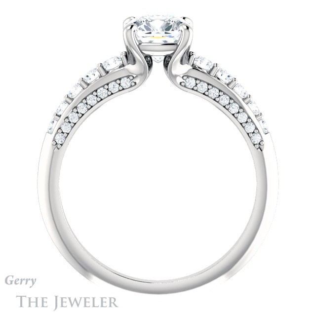 Cushion Cut Forever One Moissanite Engagement Ring #GTJ977-cushion-fo-w
