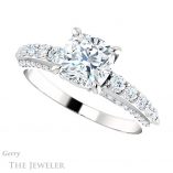 Cushion Cut Forever One Moissanite Engagement Ring #GTJ977-cushion-fo-w 5 Cushion Cut Forever One Moissanite Engagement Ring #GTJ977-cushion-fo-w