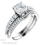 Cushion Cut Forever One Moissanite Engagement Ring #GTJ977-cushion-fo-w 6 Cushion Cut Forever One Moissanite Engagement Ring #GTJ977-cushion-fo-w