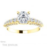 Cushion Cut Forever One Moissanite Engagement Ring #GTJ977-cushion-fo-y