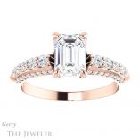 Emerald Cut Forever One Moissanite Engagement Ring #GTJ977-emerald-fb-r 1 Emerald Cut Forever Brilliant Moissanite Engagement Ring #GTJ977-emerald-fb-r