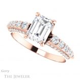 Emerald Cut Forever One Moissanite Engagement Ring #GTJ977-emerald-fb-r 5 Emerald Cut Forever Brilliant Moissanite Engagement Ring #GTJ977-emerald-fb-r