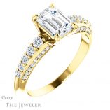 Emerald Cut Forever Brilliant Moissanite Engagement Ring #GTJ977-emerald-fb-y
