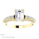Emerald Cut Forever Brilliant Moissanite Engagement Ring #GTJ977-emerald-fb-y
