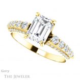 Emerald Cut Forever Brilliant Moissanite Engagement Ring #GTJ977-emerald-fb-y