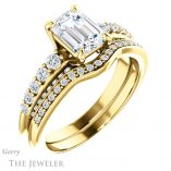Emerald Cut Forever Brilliant Moissanite Engagement Ring #GTJ977-emerald-fb-y