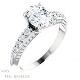 Oval Shaped Forever One Moissanite Engagement Ring #GTJ977-oval-fo-w