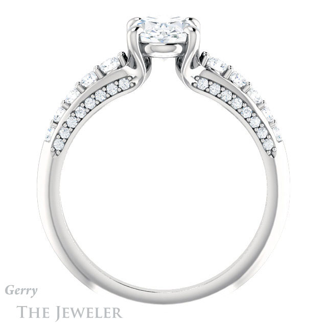 Oval Shaped Forever One Moissanite Engagement Ring #GTJ977-oval-fo-w