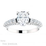 Oval Shaped Forever One Moissanite Engagement Ring #GTJ977-oval-fo-w