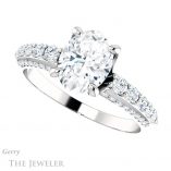 Oval Shaped Forever One Moissanite Engagement Ring #GTJ977-oval-fo-w